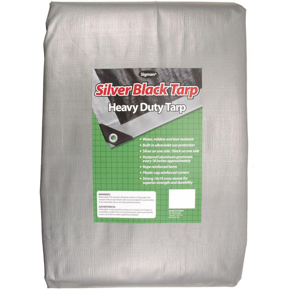 Silver Black Heavy Duty Tarps - 11 MIL