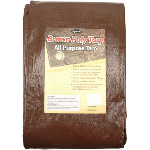 fc tarp Sigman 18' x 24' Brown Economy Tarp – Sigman Tarp