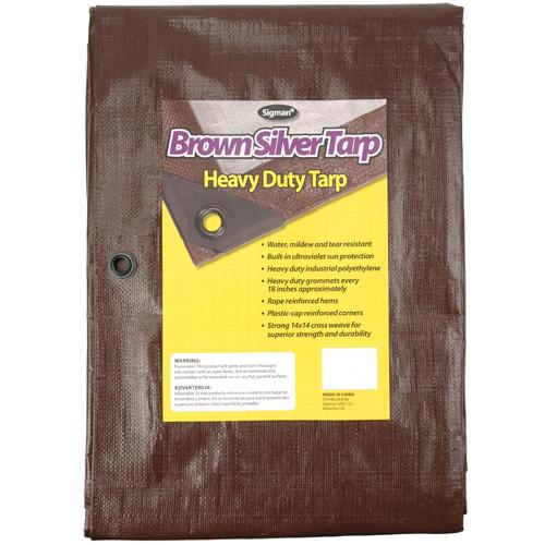 Sigman 8' x 10' Brown Silver Heavy Duty Tarp