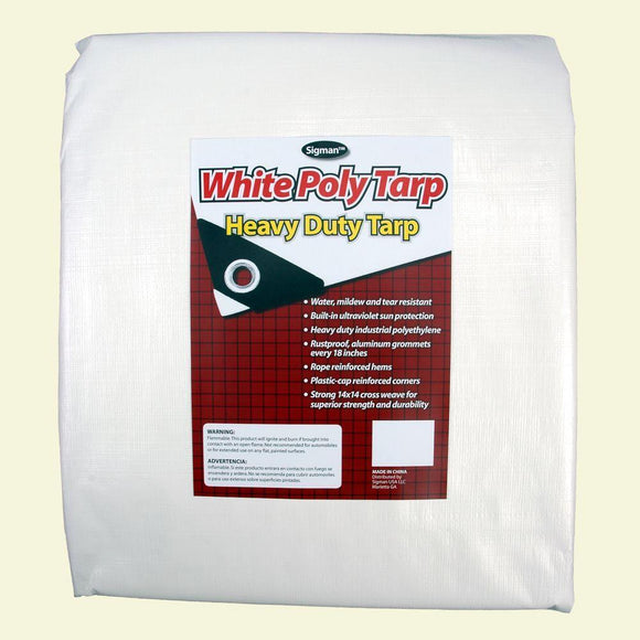 Sigman 12' x 16' White Heavy Duty Tarp